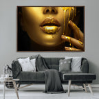 Gold and Women Wall Art Canvas Print