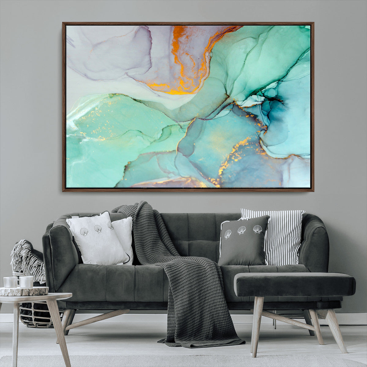 Colorful Marble Fluid Effect Canvas Wall Art Print