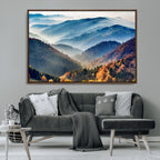 Mountains Forest Autumn Wall Art Canvas Print