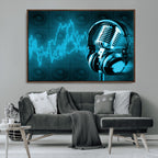 Music and Microphone Wall Art Canvas Print