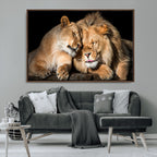 Lion and Lioness Wall Art Canvas Print | African Wildlife Animal Art