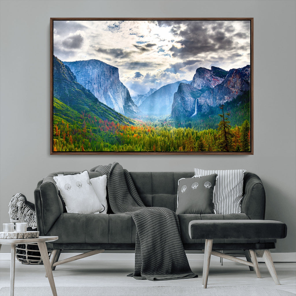 Yosemite Park Half Dome 3 Panel Canvas Print | Large Giclée Landscape Wall Art