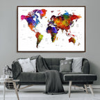 World Map Canvas Print | Detailed Map of the World Wall Art