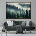 Captivating Misty Forest Wall Art, Foggy and Serene Atmosphere Canvas Print