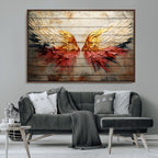 Abstract Angel Wings Canvas Wall Art, Modern Angelic Wings Decor, Framed and Ready to Hang