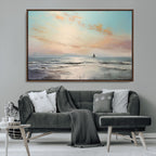 Abstract Ocean Wall Art, Boat Wall Art Canvas Print