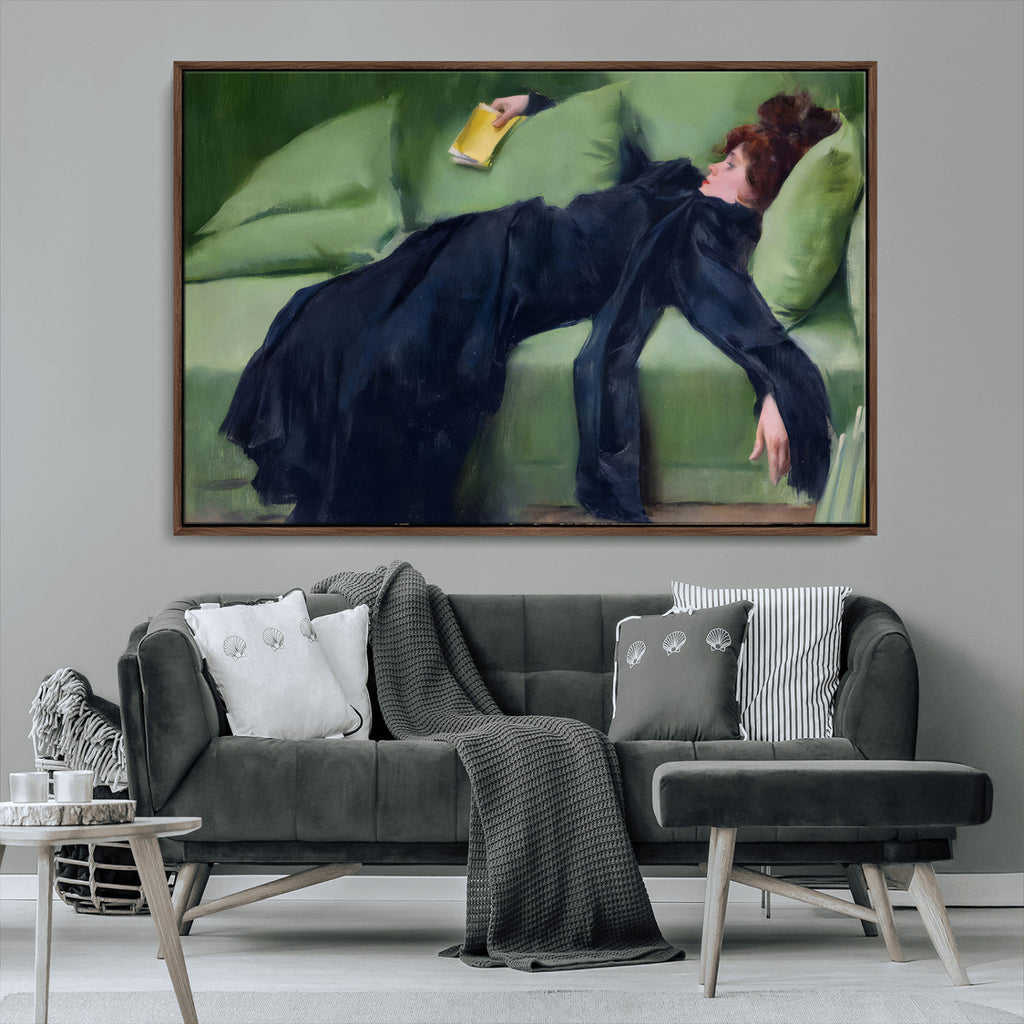 Decadent Girl by Ramon Casas Wall Art Canvas Print, Framed