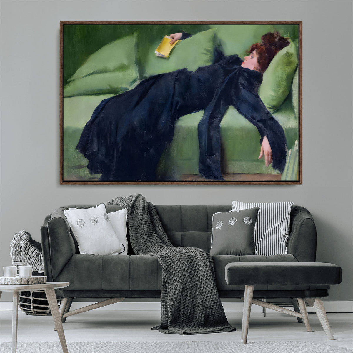 Decadent Girl by Ramon Casas Wall Art Canvas Print, Framed