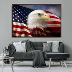 American Flag Eagle Symbol Wall Art Canvas Print, Patriotic American Flag Eagle Wall Art