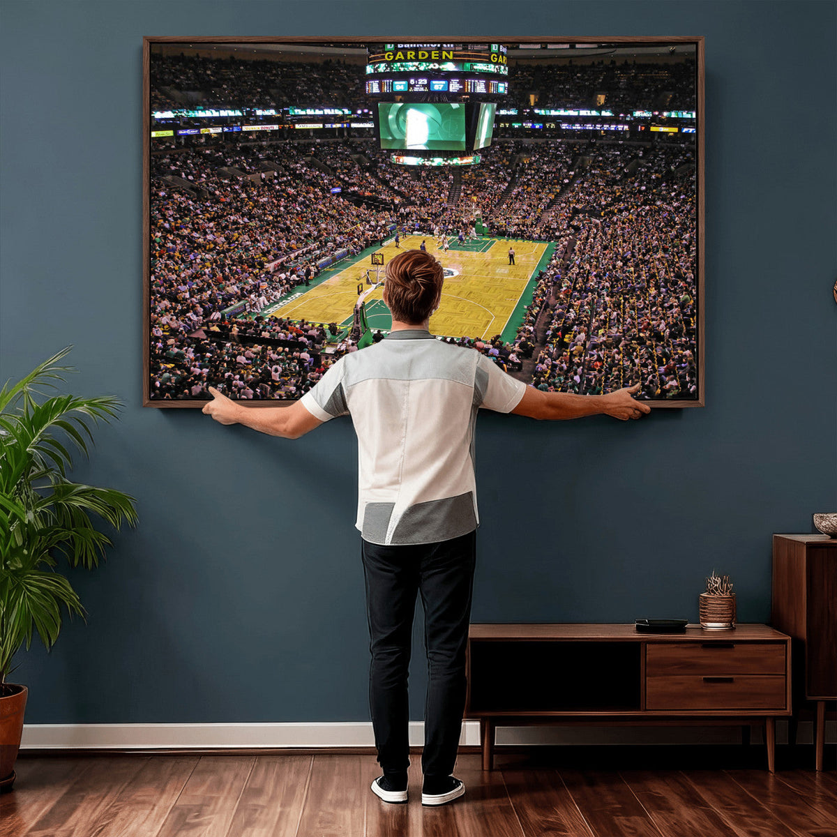 Celtics Game Versus The Timberwolves, Basketball Arena Wall Art