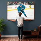San Jose Sharks Ice Hockey Player Wall Art Canvas Print