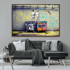 Banksy Life is Short Wall Art, Iconic Graffiti Street Art Canvas Print