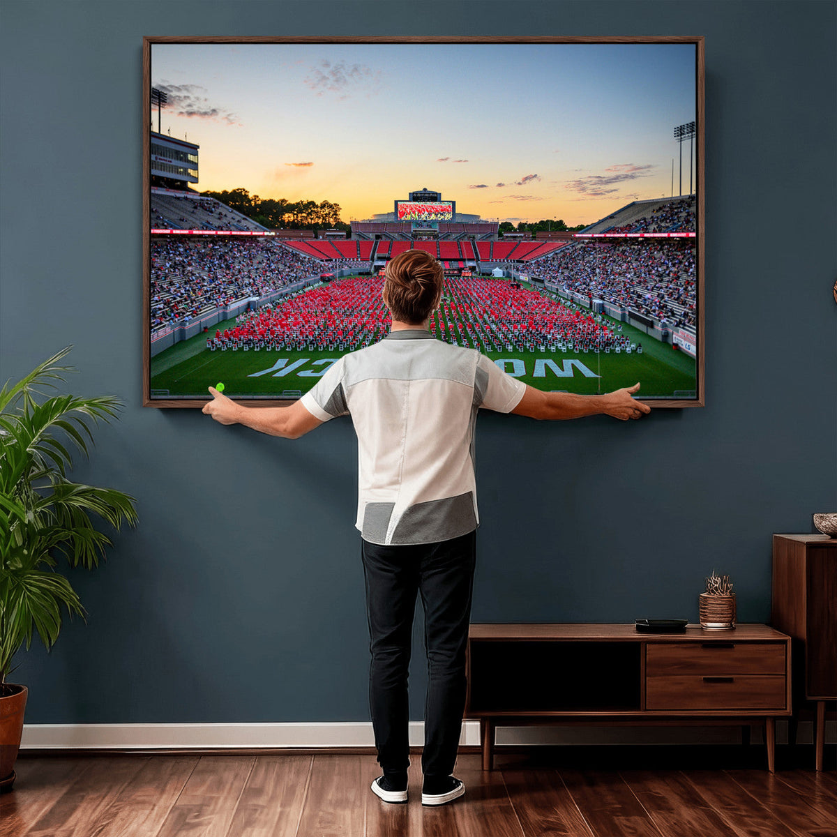 NC State Wolfpack Football Team Print Wall Art, Raleigh