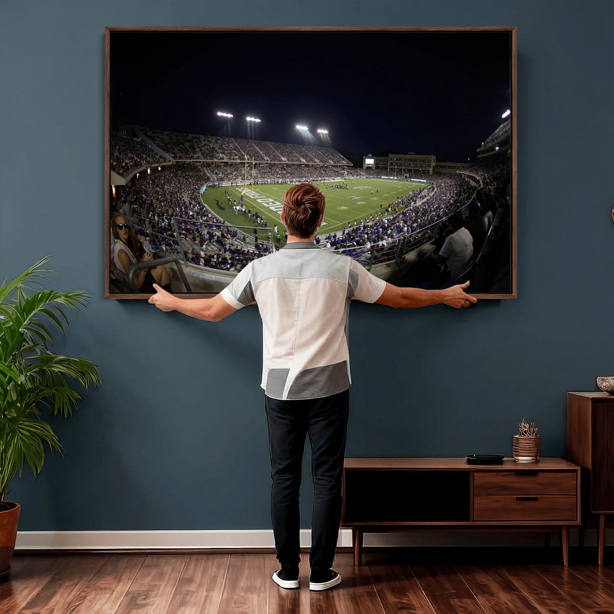TCU Horned Frogs Football Team Print, Fort Worth Amon G. Carter Stadium