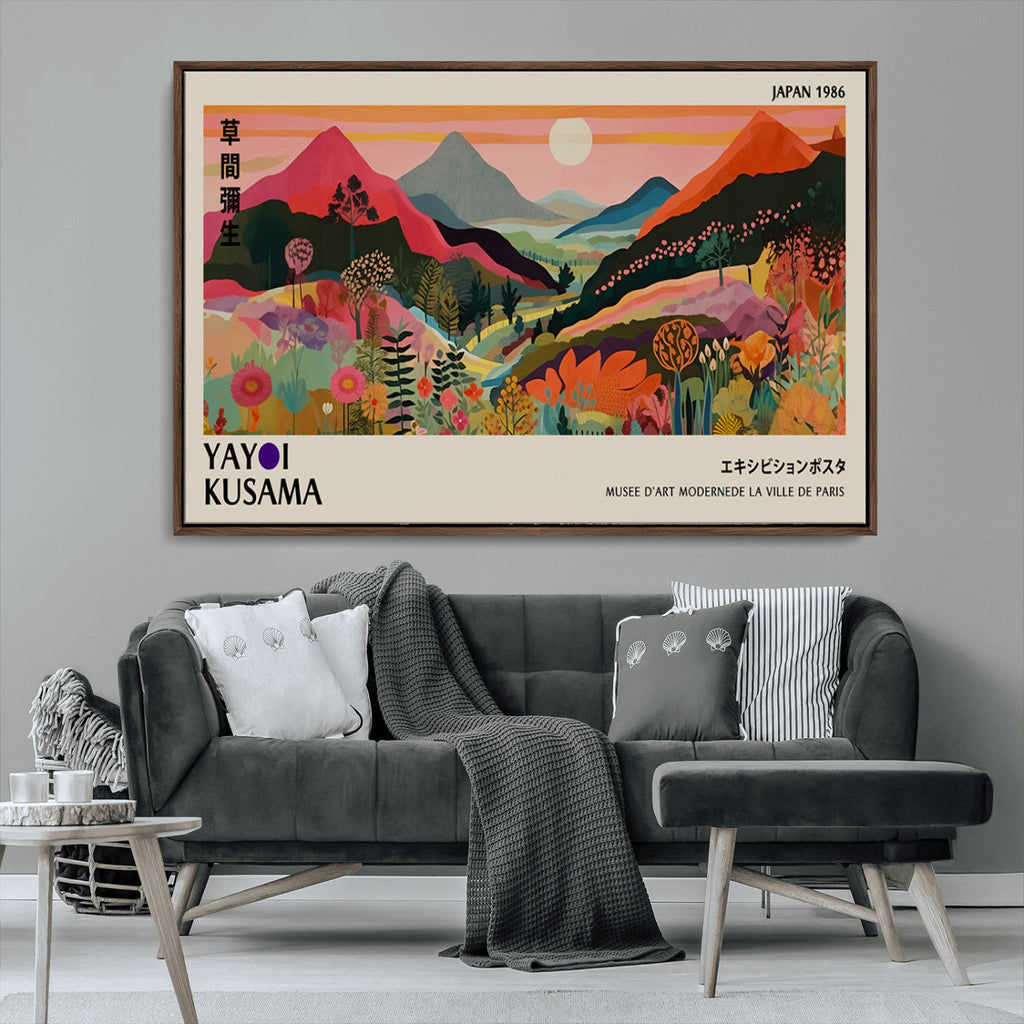 Yayoi 1986 Wall Art Print, Vibrant Wabi Sabi Japanese Abstract Design