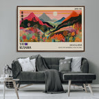 Yayoi 1986 Wall Art Print, Vibrant Wabi Sabi Japanese Abstract Design