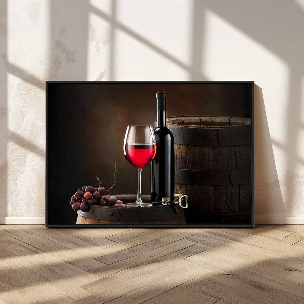 Red Wine and Bottle Canvas Print