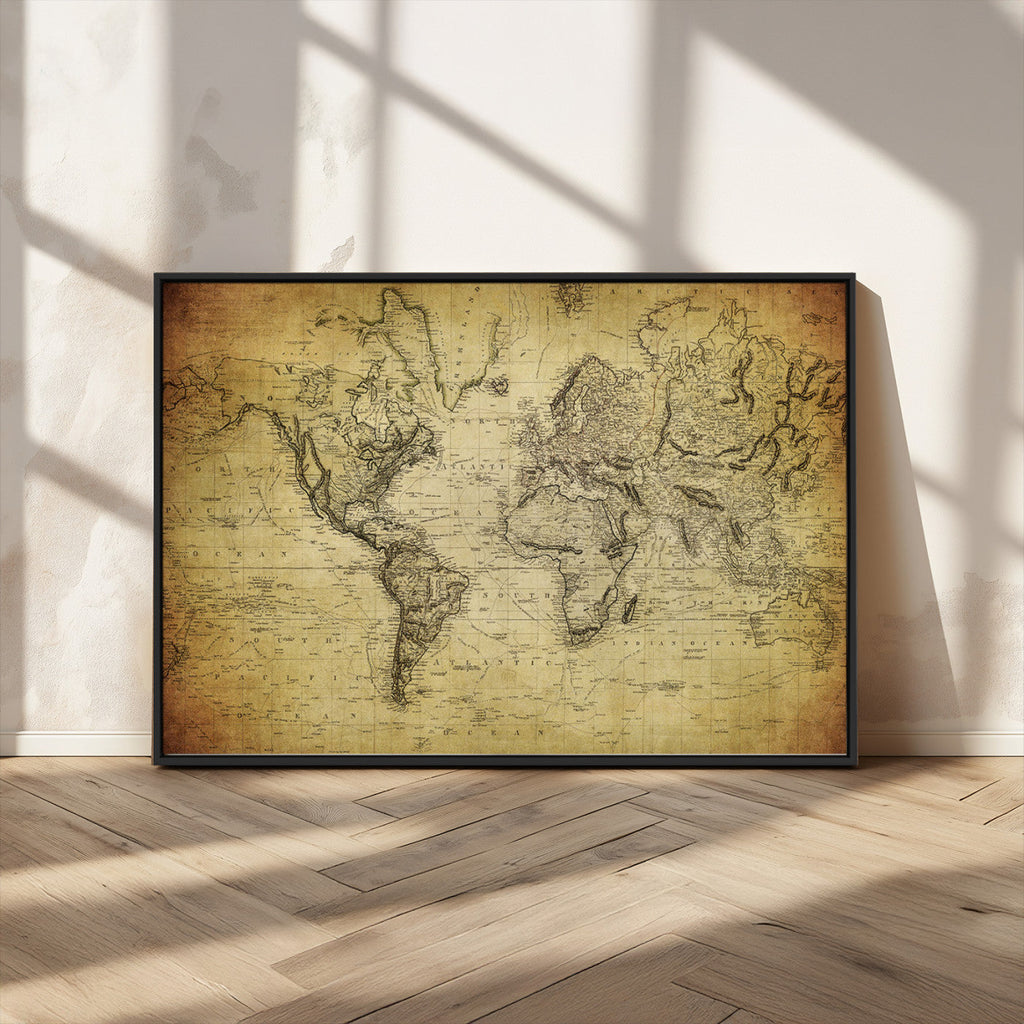 Push Pin World Map Canvas Print | Travel Tracker Wall Art