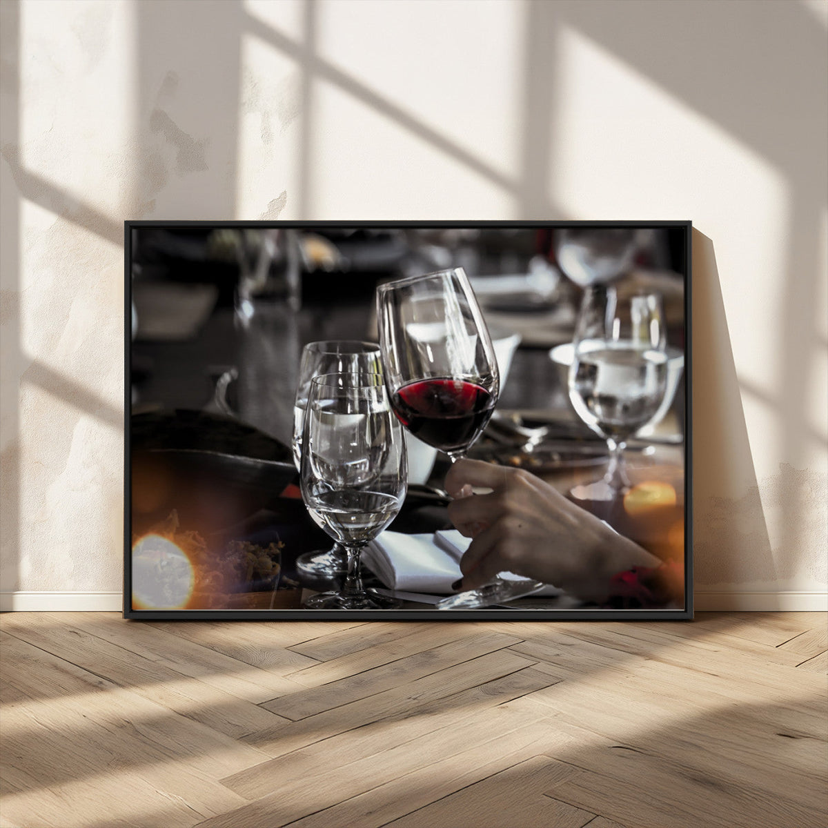 Red Wine and Glass Canvas Print