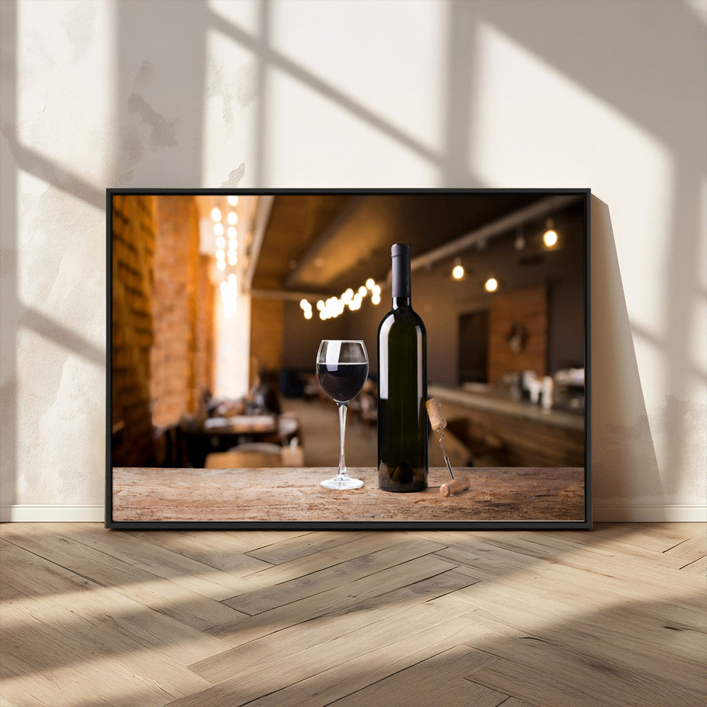 Wine and Bottle Wall Art Canvas Print