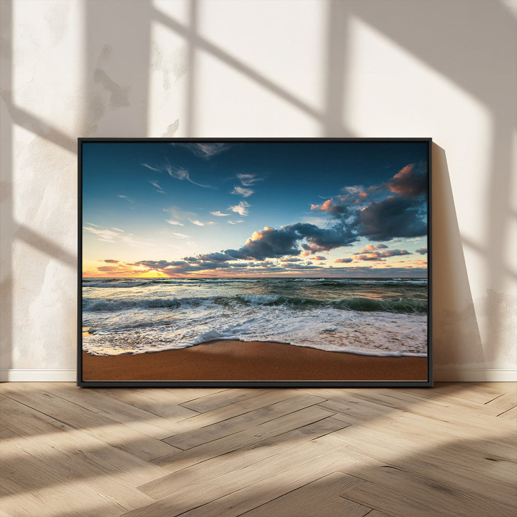 Ocean Beach Wall Art Canvas Print Sunset Artwork Print