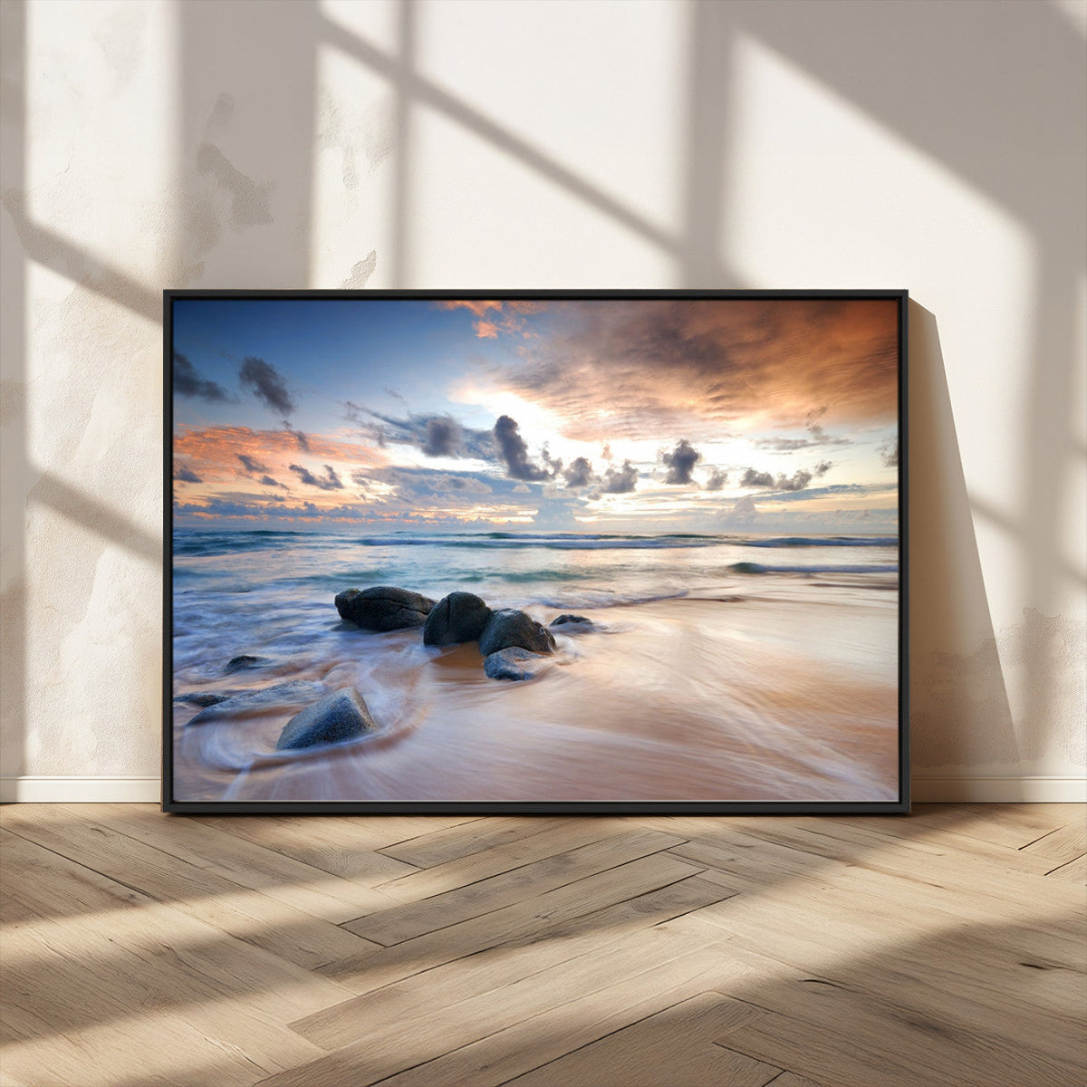 Serene Weather On The Beach Wall Art Canvas Print