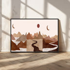 Boho Wall Art Canvas Print Set | Mid-Century Bohemian Wall Artwork, Boho Neutral