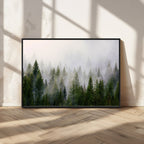 Forest Wall Art Canvas Print | Foggy Forest Wall Art | Pine Wood Forest Print