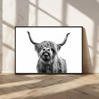 Fanny Scottish Highland Cow Cattle Art Print Farmhouse Wall Art Canvas Print