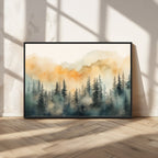 Abstract Forest Print | Mountain Wall Art | Autumn Landscape Canvas Print