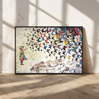 Banksy Wall Art - Banksy Girl Butterfly Graffiti Wall Art