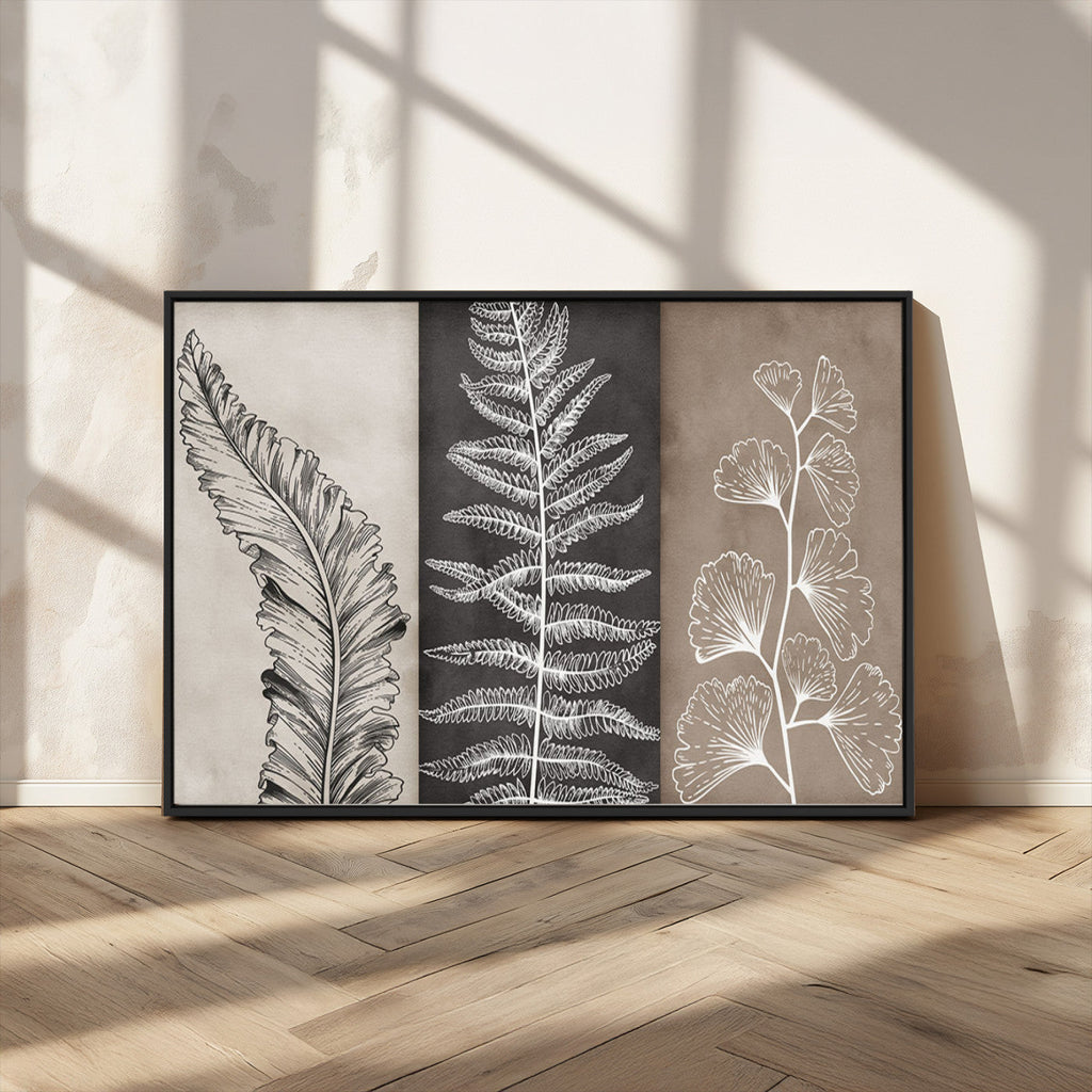 Minimalist Botanical Wall Art Canvas Print, Framed and Ready to Hang