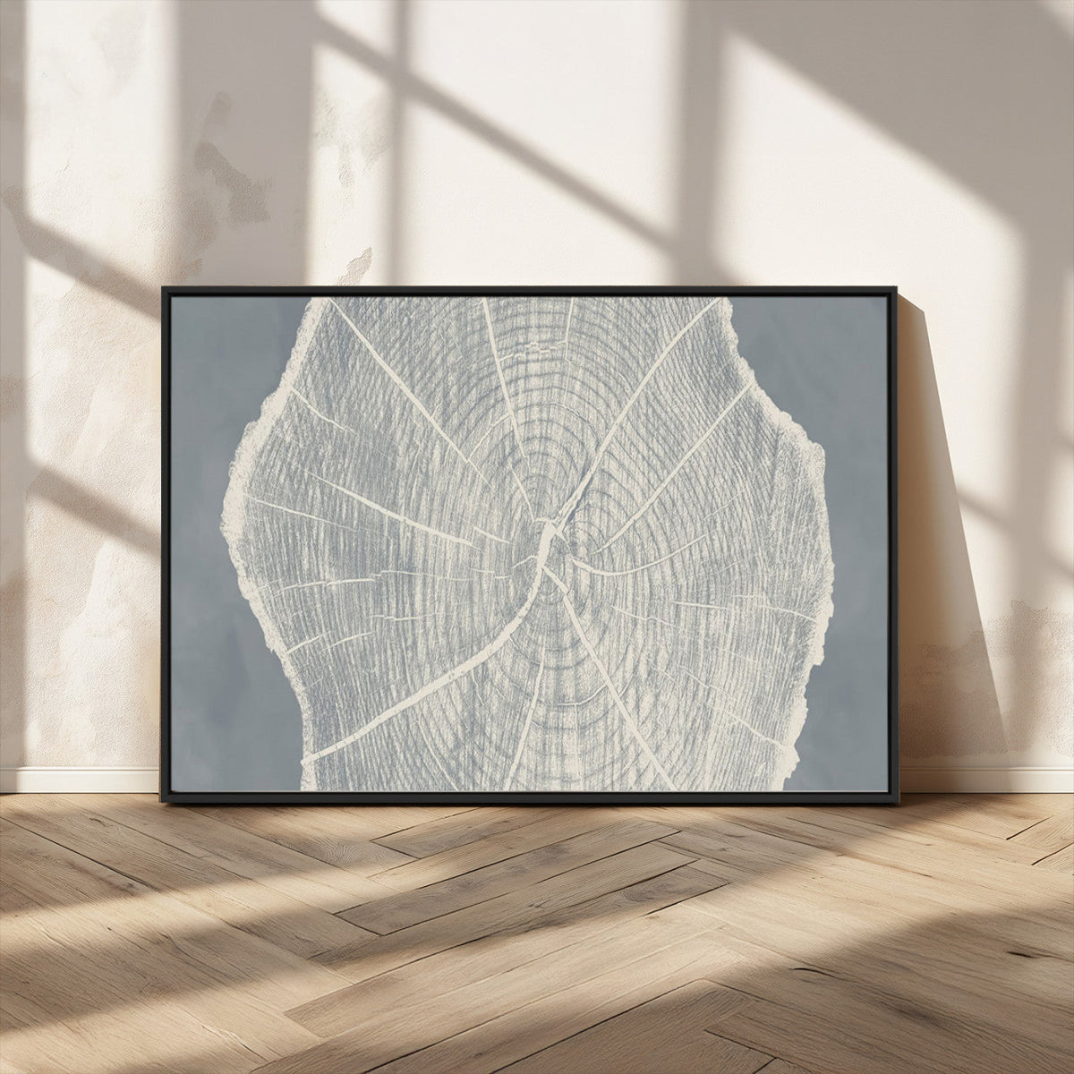 Abstract Tree Ring Wall Art Canvas Print, Framed and Ready to Hang