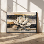 Lotus Flower Wall Art | Framed Abstract Floral Canvas