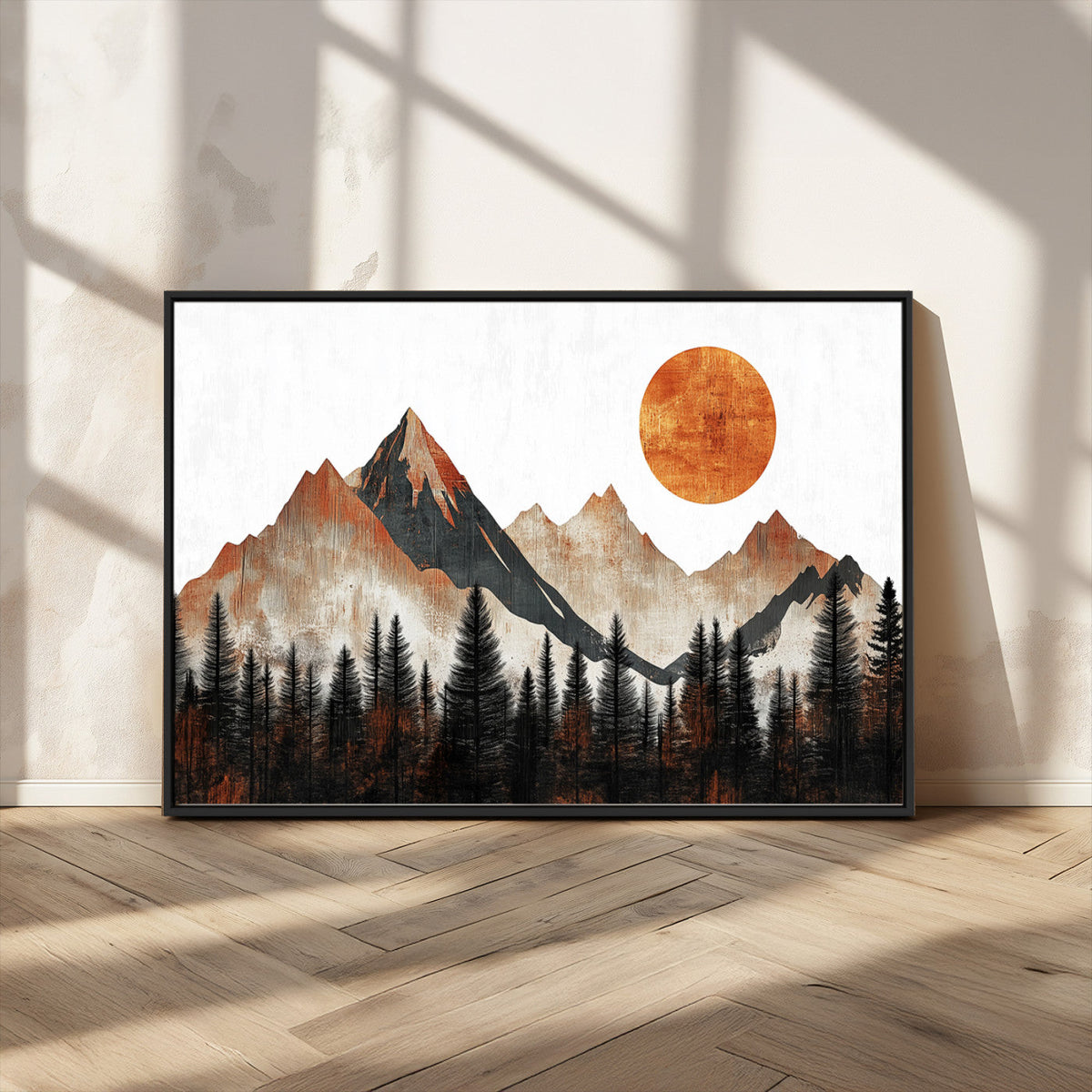 Modern Abstract Mountain Canvas Wall Art Print