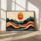 Mountain Triptych Wall Art Canvas Print | Western Boho Pine Tree Nature Print