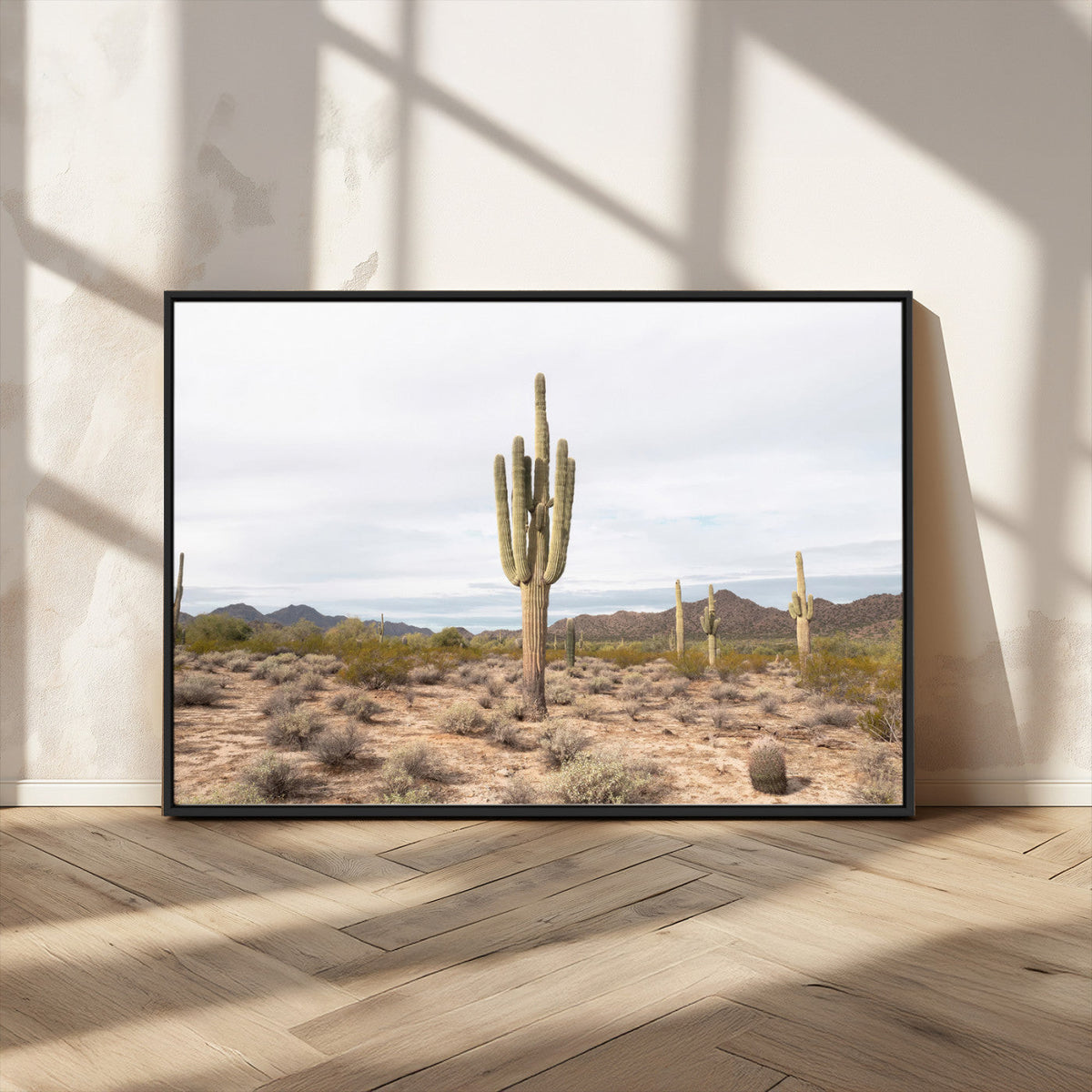 Saguaro Cactus Wall Art | Framed Desert Canvas Artwork