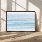 Ocean Wave Surfer Wall Art | Framed Minimal Seascape Canvas