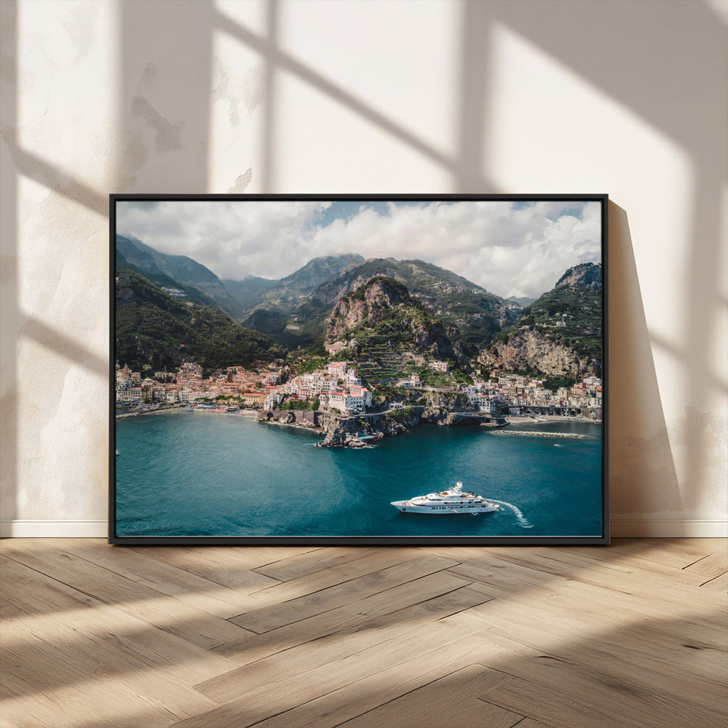 Amalfi Coast Wall Art | Framed Italian Seaside Canvas