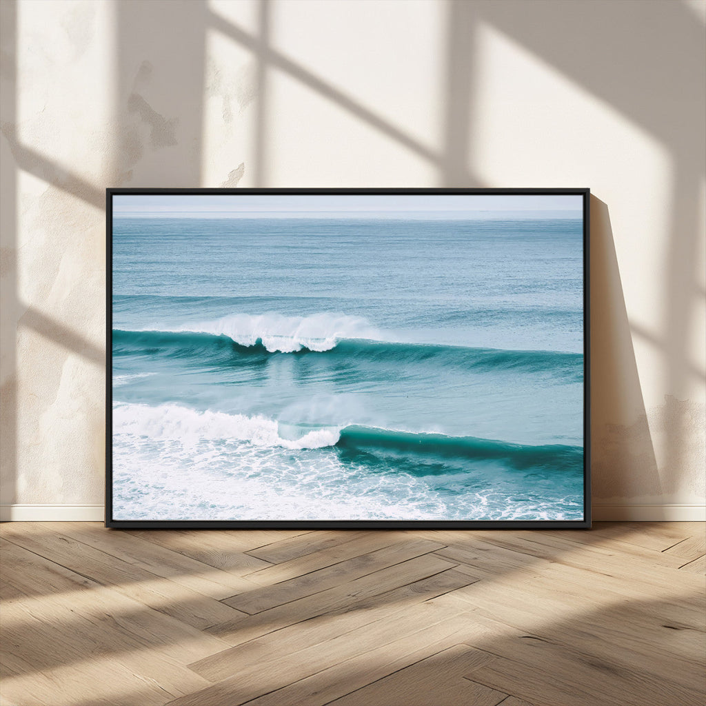 Ocean Swell Wall Art Canvas Print, Framed Surf Waves and Blue Water Scene