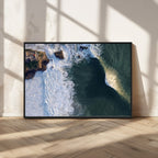 Ocean Wave Wall Art | Aerial Coastal View Canvas Artwork