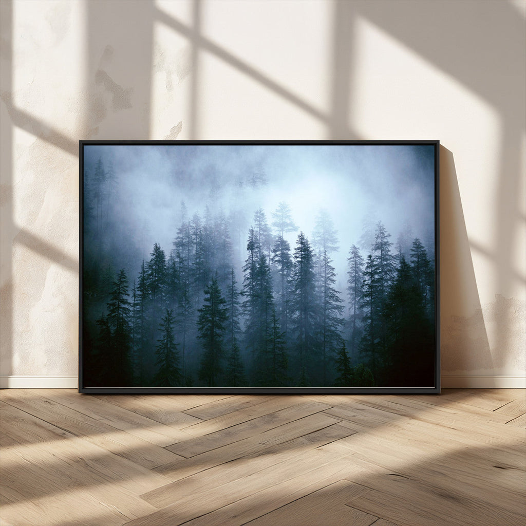 Foggy Pines Misty Forest Wall Art Print