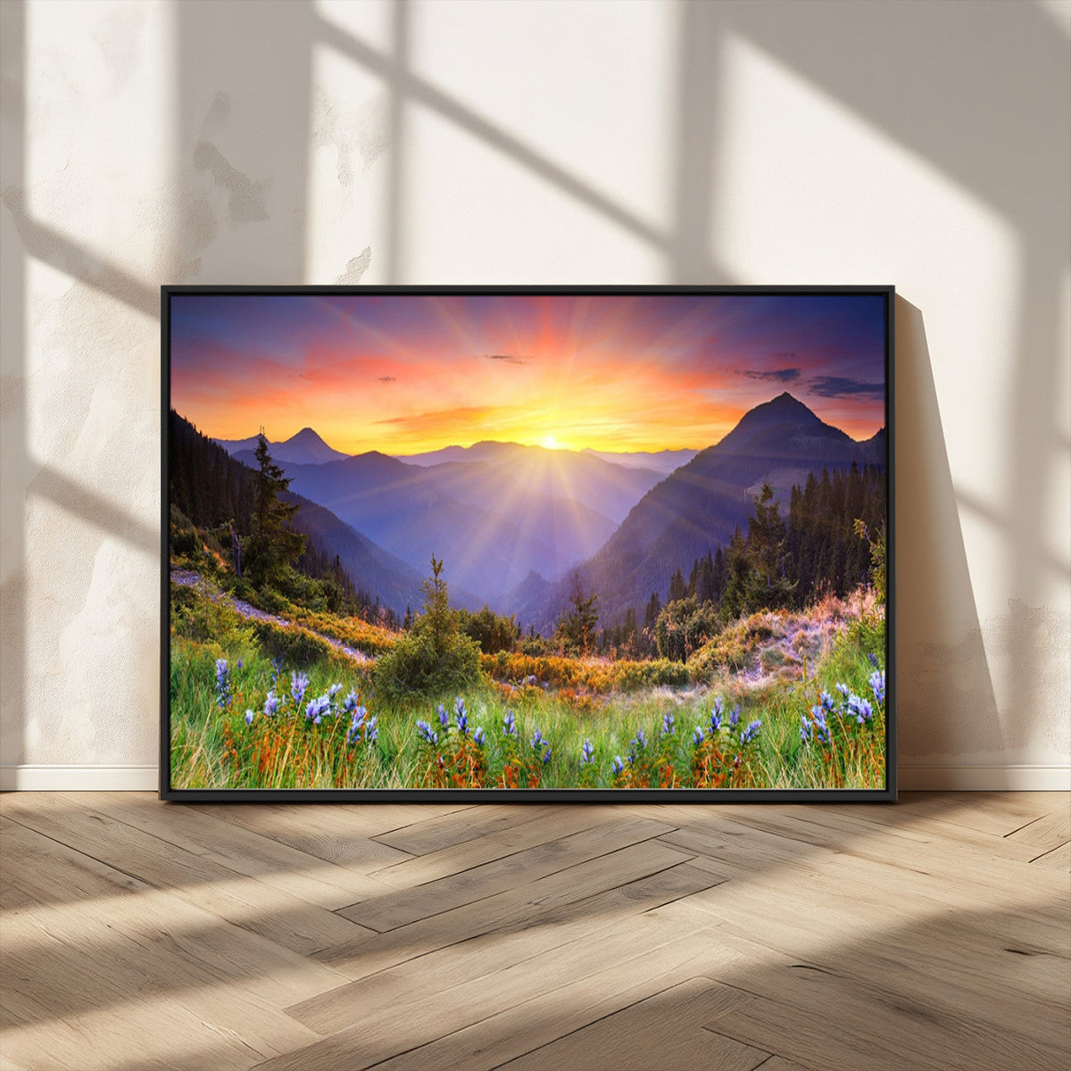 Mountain and Spring Wall Art Canvas Print