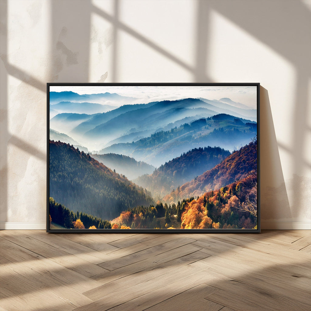 Mountains Forest Autumn Wall Art Canvas Print