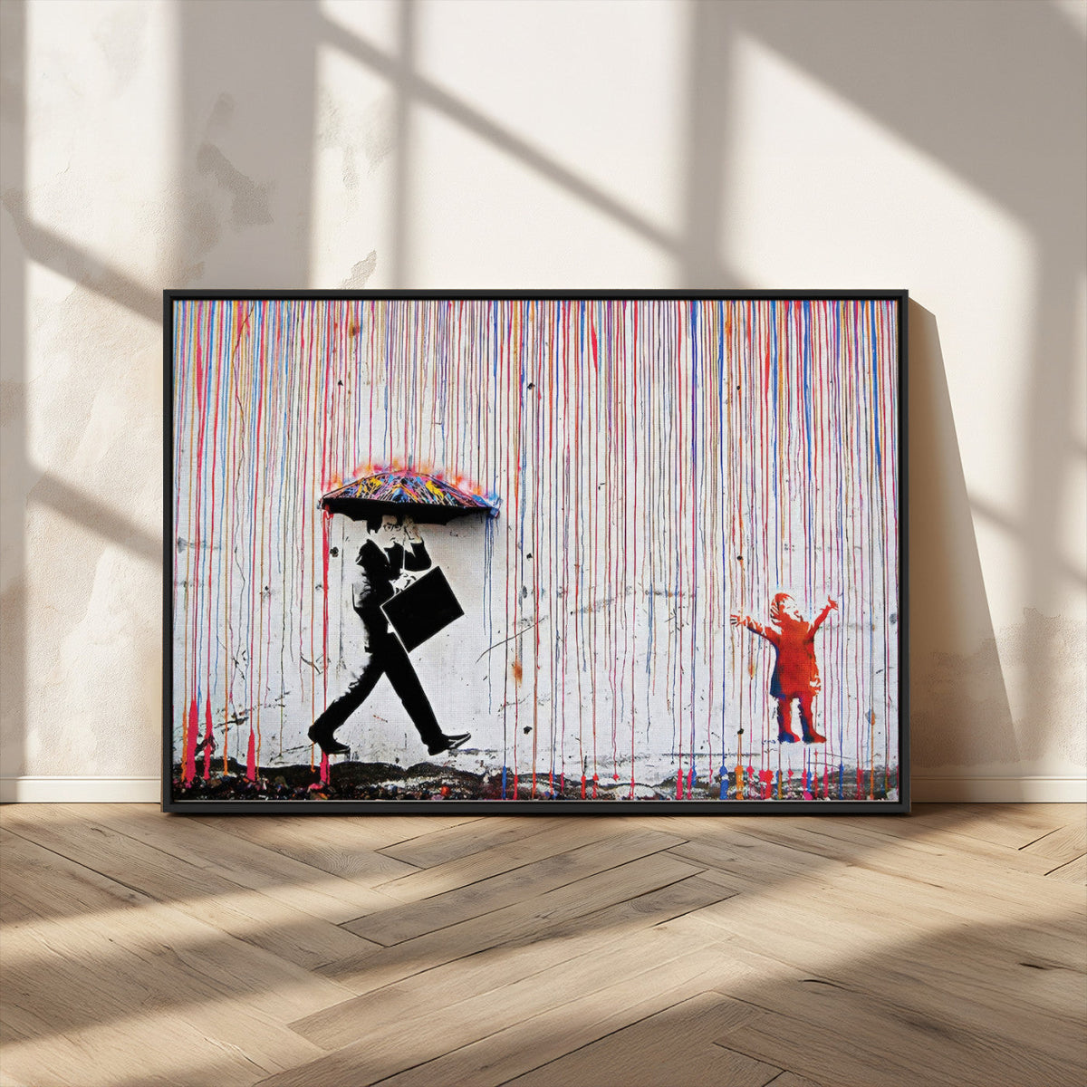 Banksy Wall Art Canvas Print | Framed Graffiti Street Art Picture
