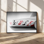 Framed Lucky Poker Cards Canvas | Modern Triptych Wall Art for Game Rooms