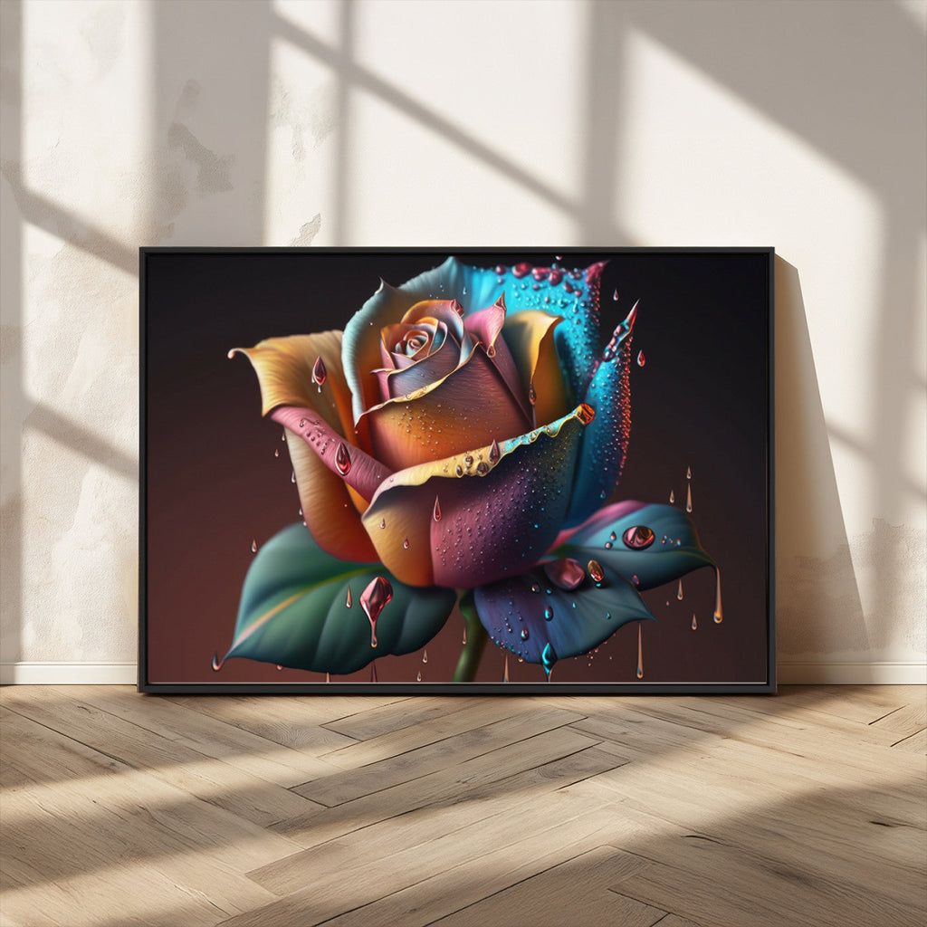 Abstract Rose Wall Art Canvas Print