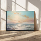 Abstract Ocean Wall Art, Boat Wall Art Canvas Print