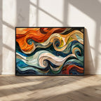 Abstract Wave Wall Art, Ready to Hang Framed Canvas Print | Extra Large 3 Piece Canvas Wall Art
