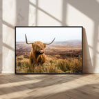 Scottish Highland Cow Canvas Wall Art, Rustic Farmhouse Decor